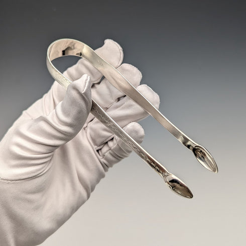 Circa 1830 British Antique Sterling Silver Sugar Tongs 26g Johnathan Hayne